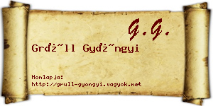 Grüll Gyöngyi névjegykártya